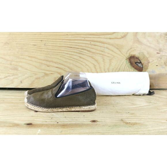 Celine Shoes Womens 8.5 Brown Pony Hair Espadrilles Flats Paris Dust Bag - Picture 1 of 13